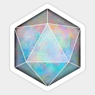 Opal Gemstone D20 Dice Sticker